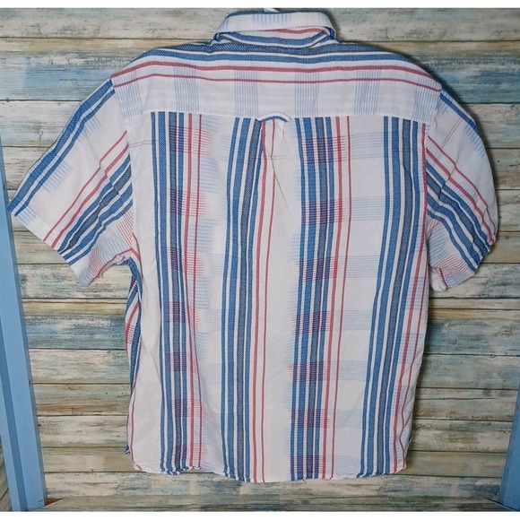 Tommy Bahama Men's XL Striped Short Sleeve Button Down Shirt - Picture 4 of 5